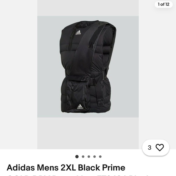 Adidas Black Puffer Vest - Picture 3 of 4